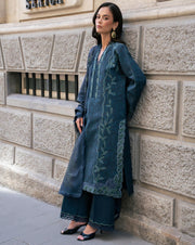 Meet Me In Istanbul by Rang Rasiya Unstitched Khaddar 3Pc Suit - DUSK