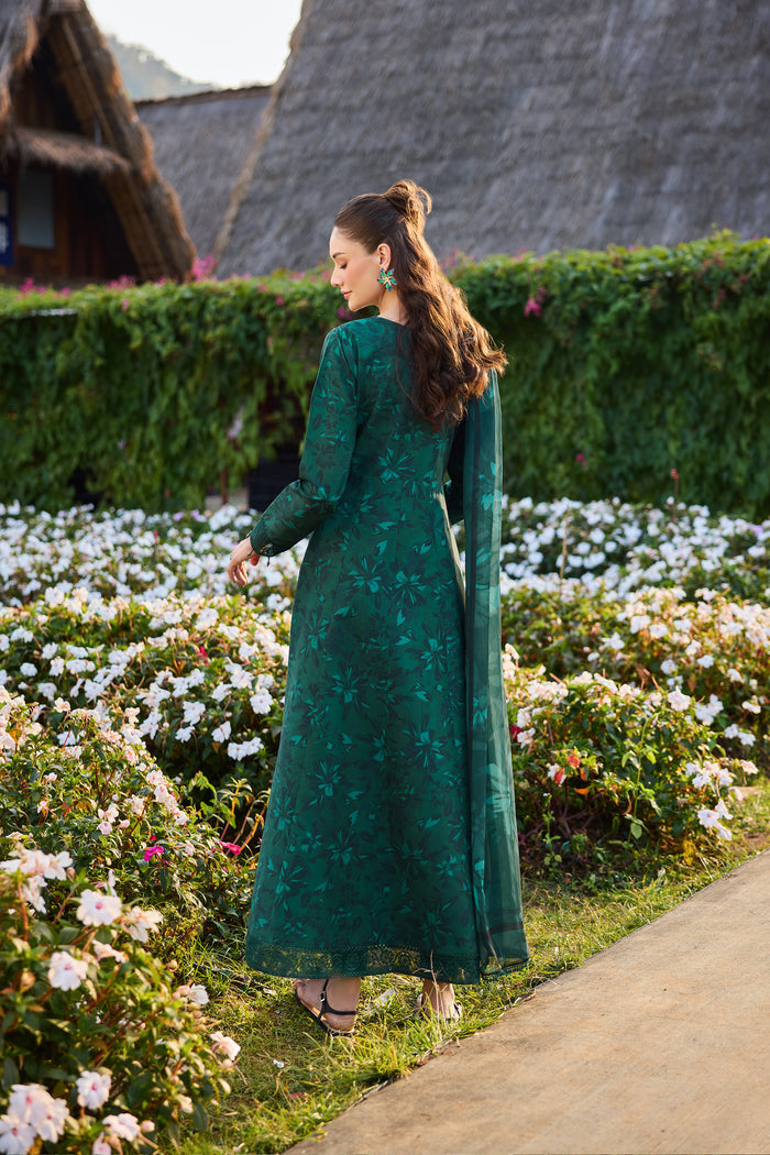 Farasha Summer Escape Embroidered Lawn Unstitched 3Pc Suit - Dusken Jade