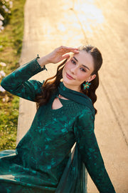 Farasha Summer Escape Embroidered Lawn Unstitched 3Pc Suit - Dusken Jade