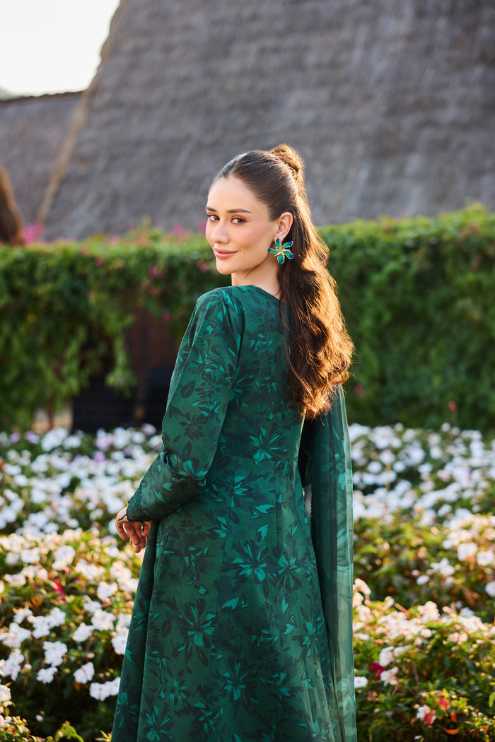 Farasha Summer Escape Embroidered Lawn Unstitched 3Pc Suit - Dusken Jade