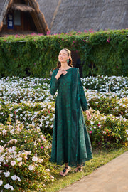 Farasha Summer Escape Embroidered Lawn Unstitched 3Pc Suit - Dusken Jade