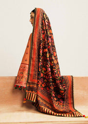 Hussain Rehar Embroidered Khaddar Unstitched 3Pc Suit - Dusky