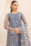 Farasha LU ZELLA Embroidered Net Unstitched 3Pc Suit D-08 DUSKY SHADOW