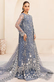 Farasha LU ZELLA Embroidered Net Unstitched 3Pc Suit D-08 DUSKY SHADOW