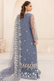 Farasha LU ZELLA Embroidered Net Unstitched 3Pc Suit D-08 DUSKY SHADOW