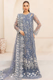 Farasha LU ZELLA Embroidered Net Unstitched 3Pc Suit D-08 DUSKY SHADOW