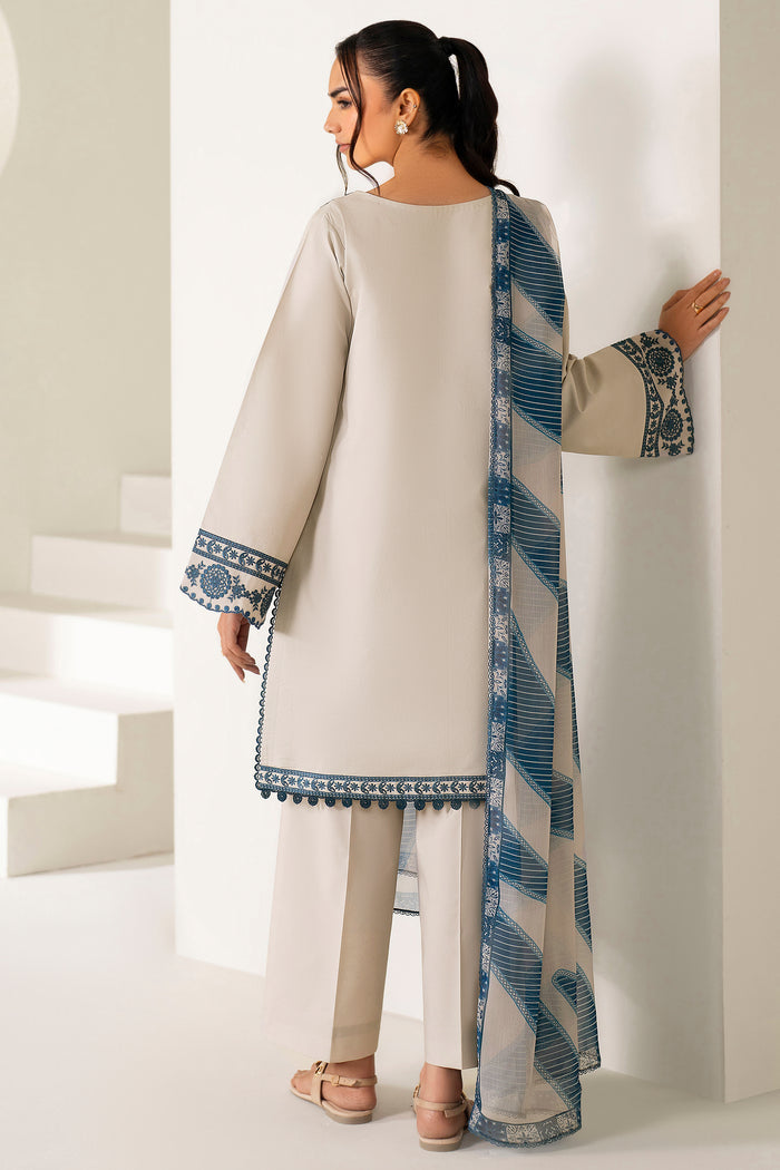 Farasha Summer Weaves Embroidered Lawn Unstitched 3Pc Suit - Dusty Marble