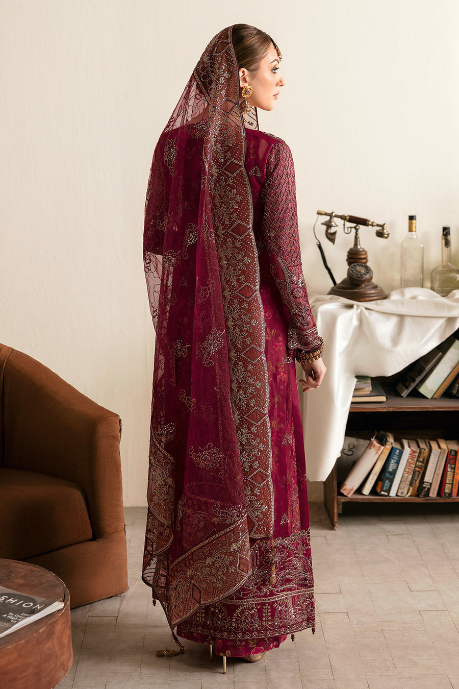 Ramsha Luxury Embroidered Organza Unstitched 3Pc Suit E-103