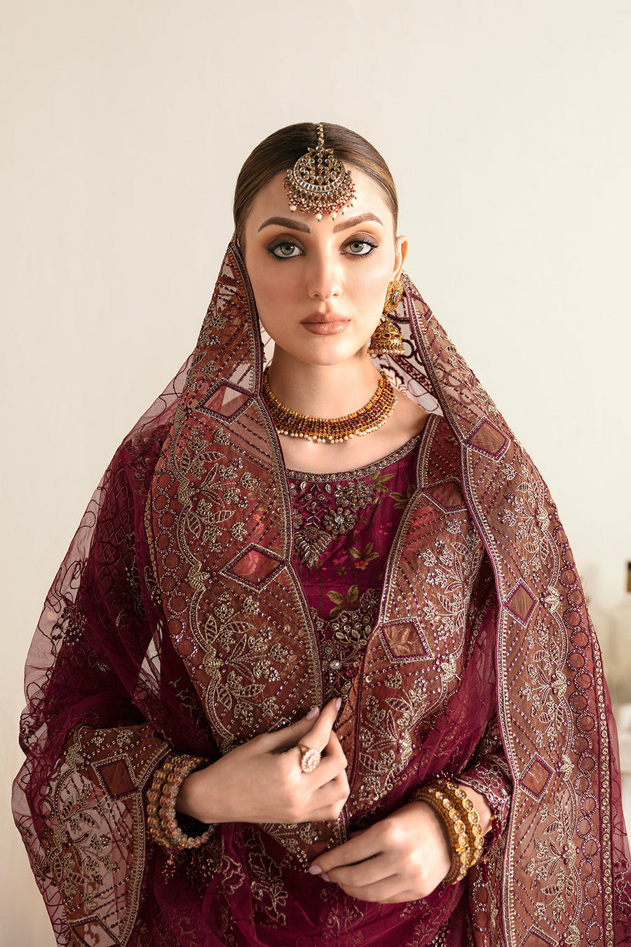 Ramsha Luxury Embroidered Organza Unstitched 3Pc Suit E-103