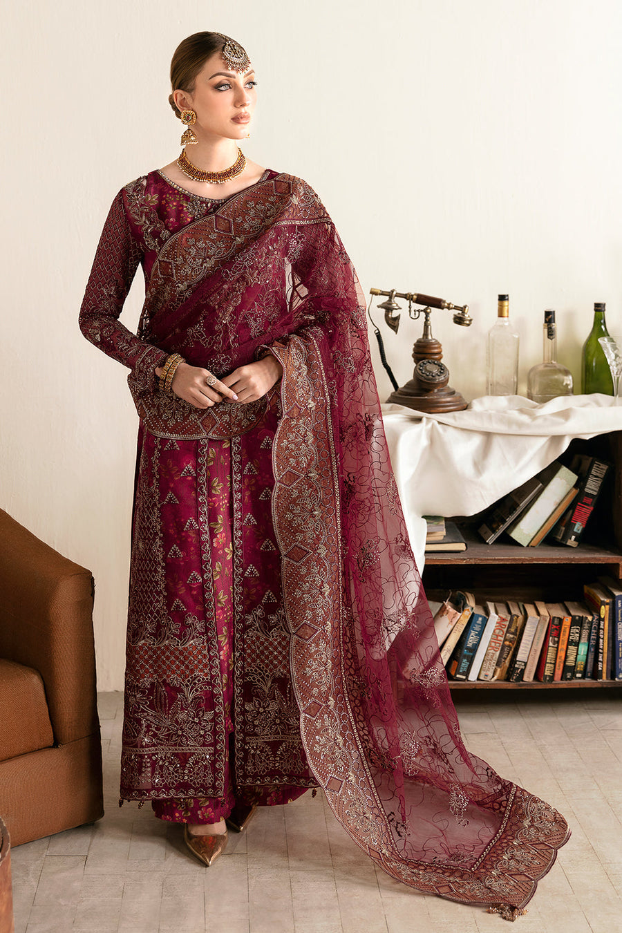 Ramsha Luxury Embroidered Organza Unstitched 3Pc Suit E-103