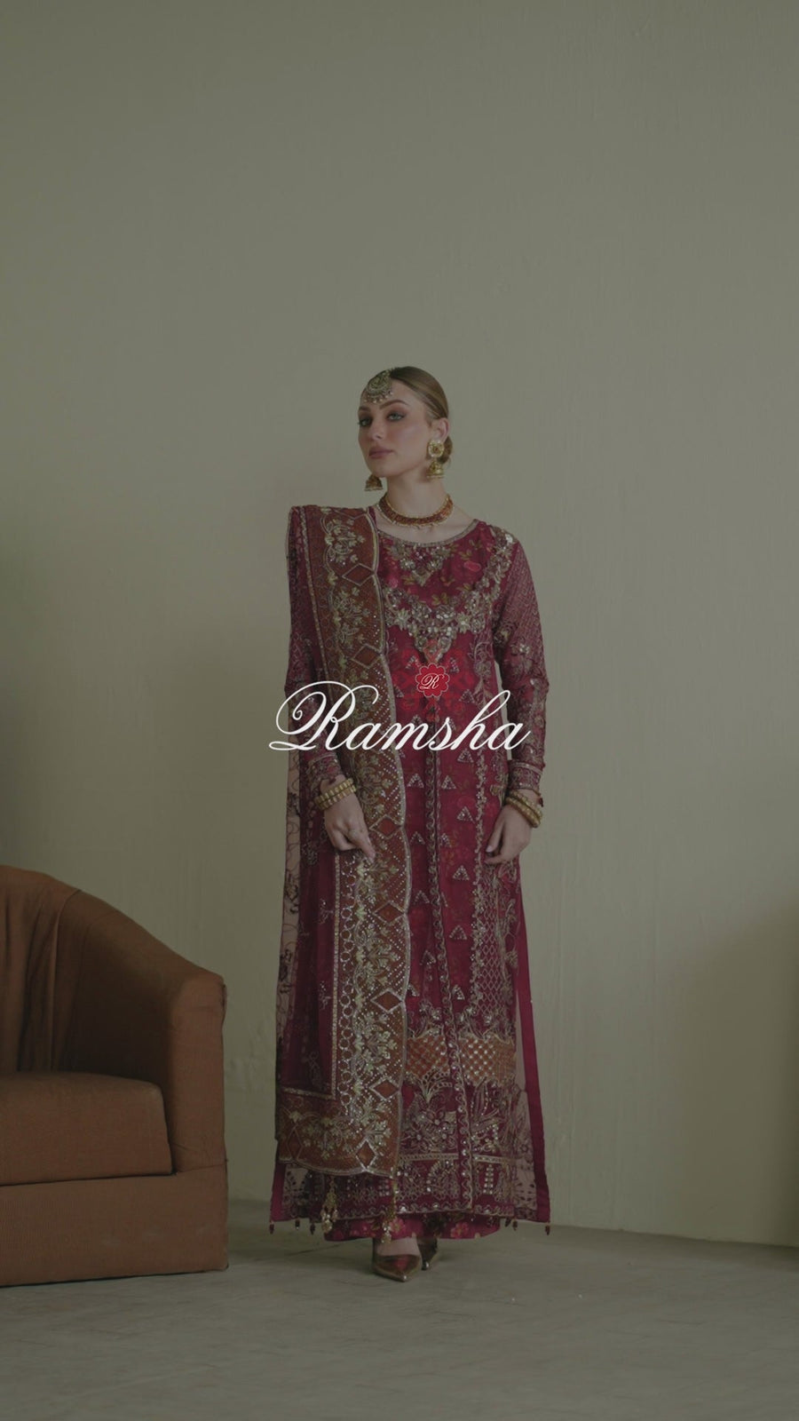 Ramsha Luxury Embroidered Organza Unstitched 3Pc Suit E-103