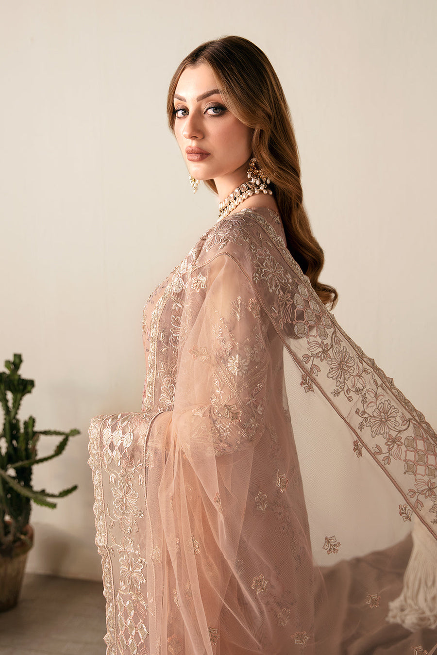 Ramsha Luxury Embroidered Organza Unstitched 3Pc Suit E-104