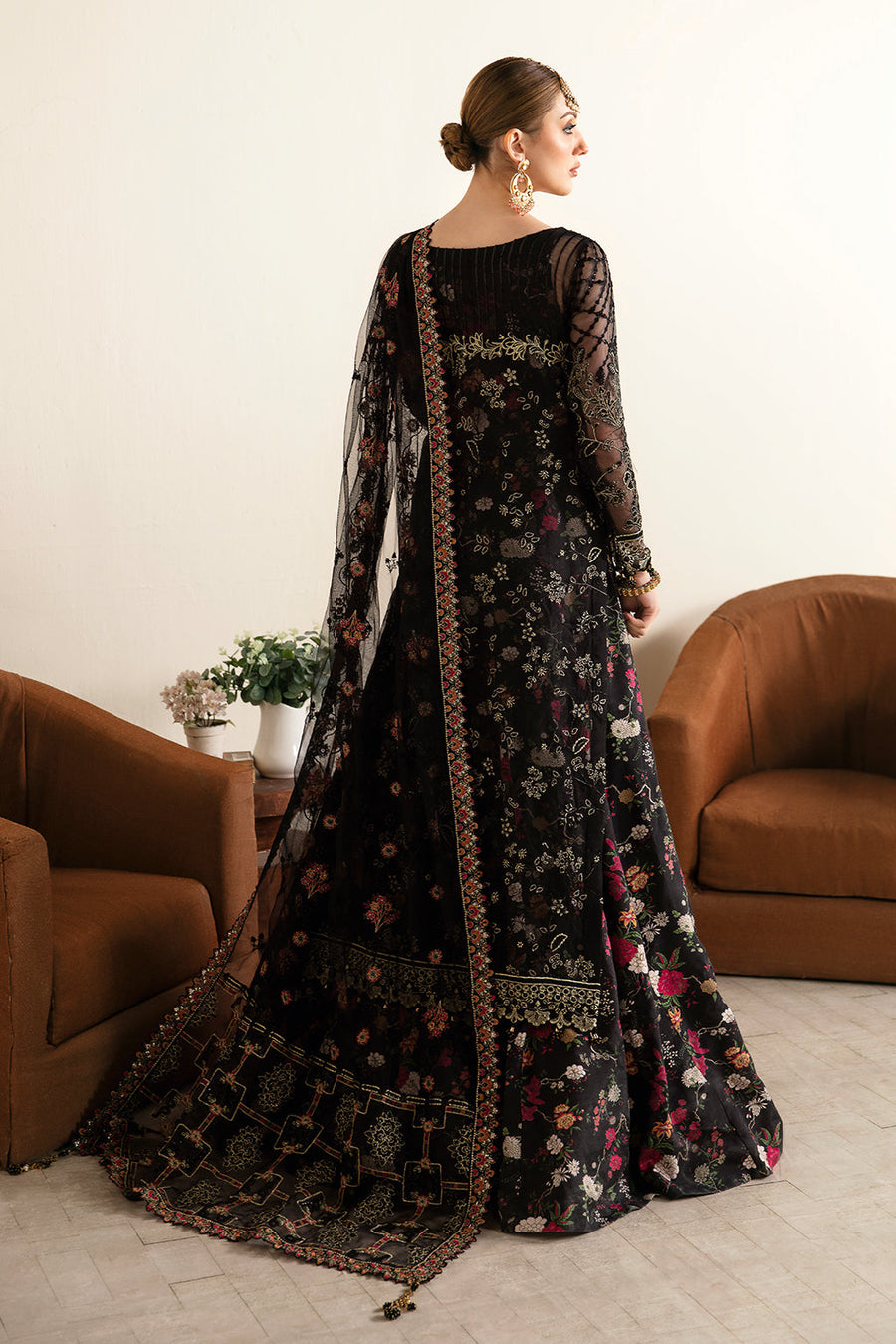Ramsha Luxury Embroidered Organza Unstitched 3Pc Suit E-105