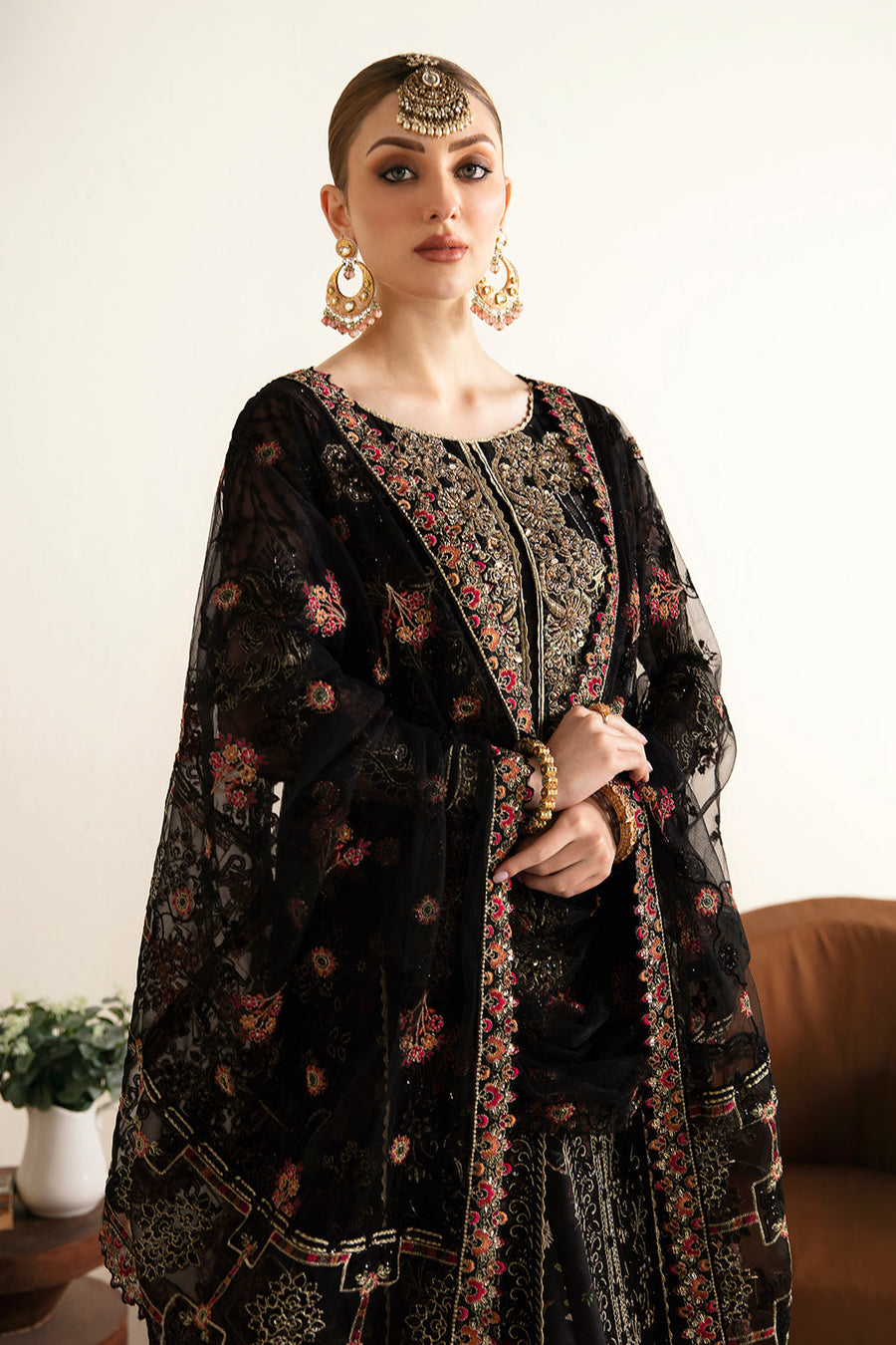 Ramsha Luxury Embroidered Organza Unstitched 3Pc Suit E-105
