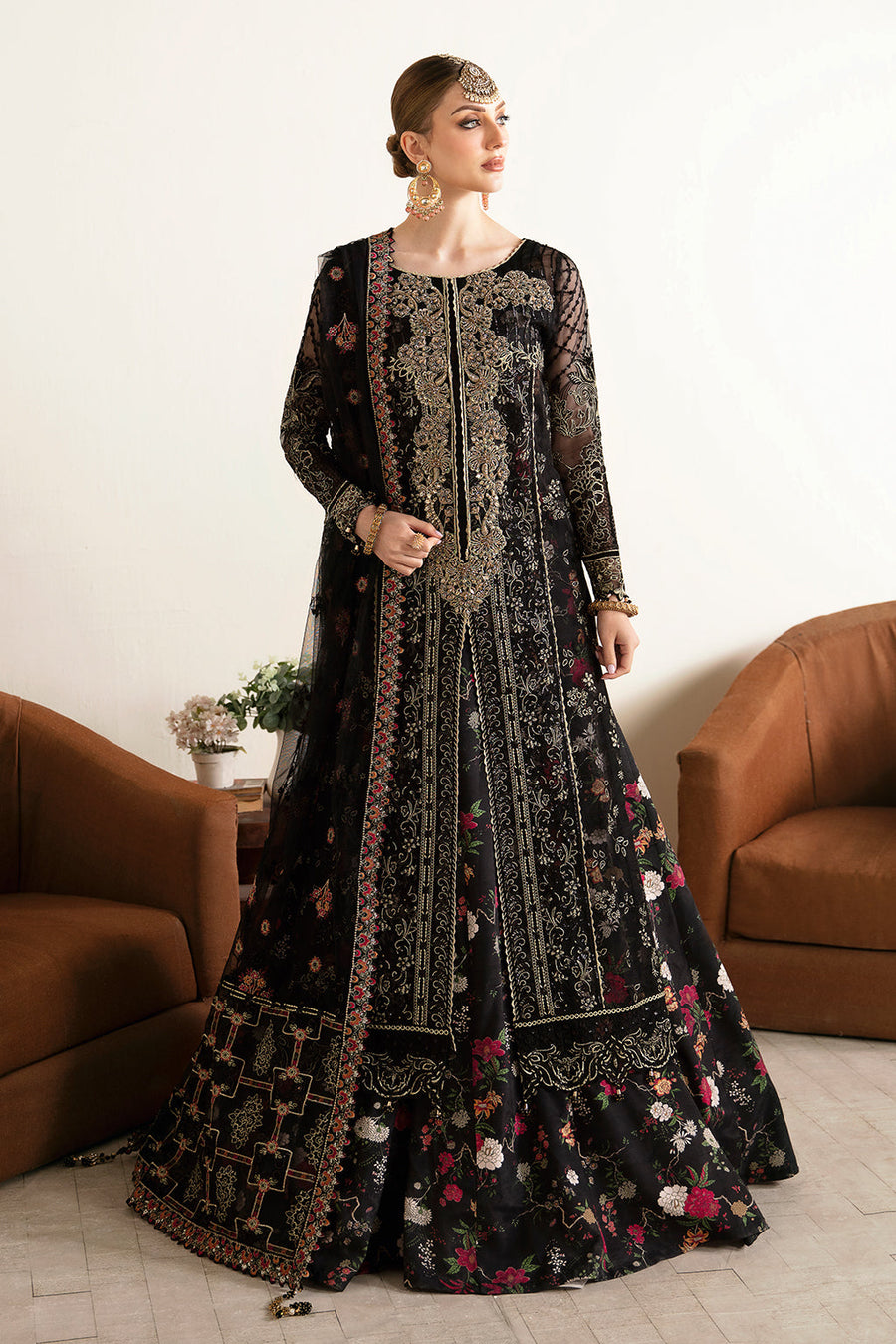 Ramsha Luxury Embroidered Organza Unstitched 3Pc Suit E-105