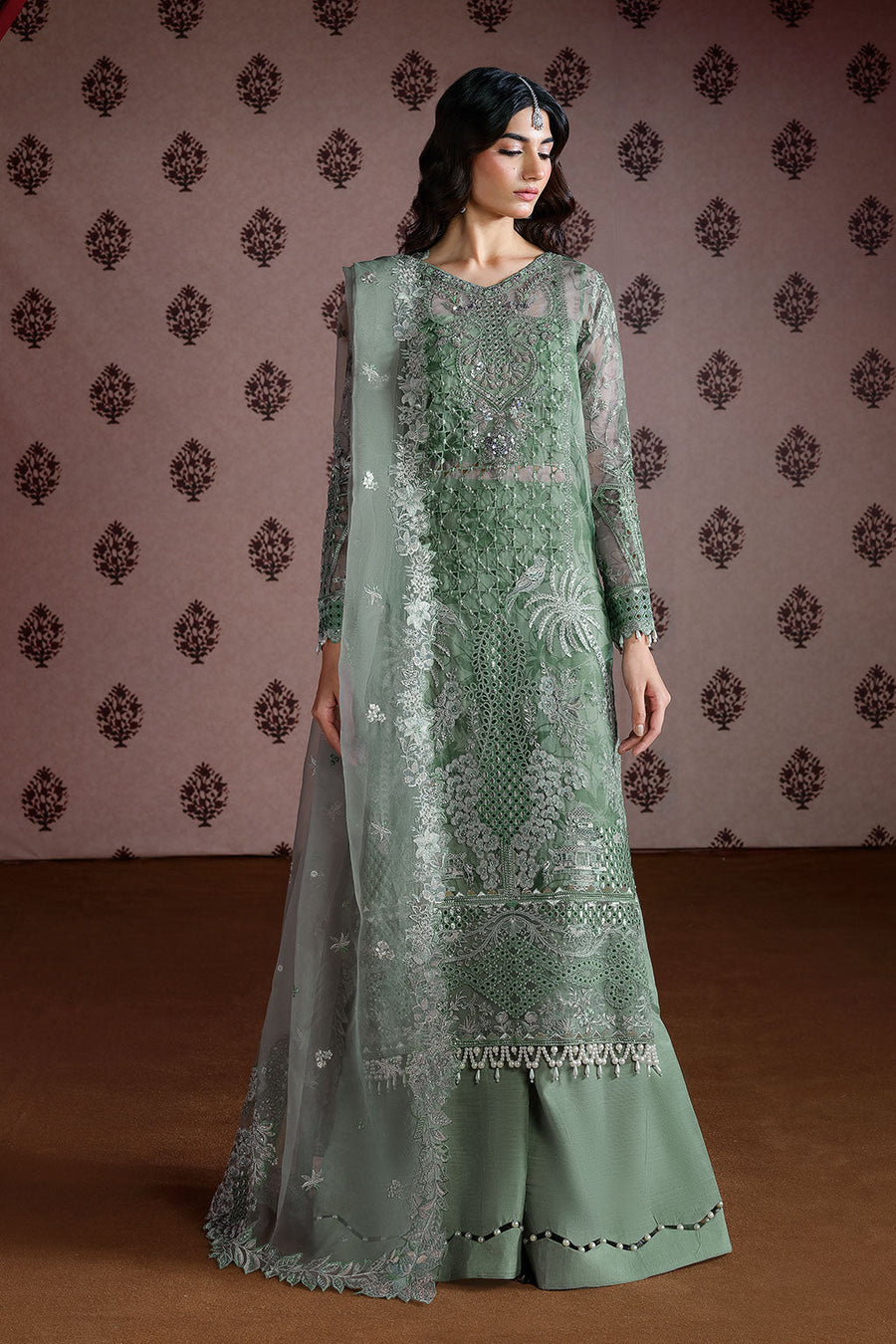 Ramsha Festive Luxury Embroidered Organza Unstitched 3Pc Suit E-301