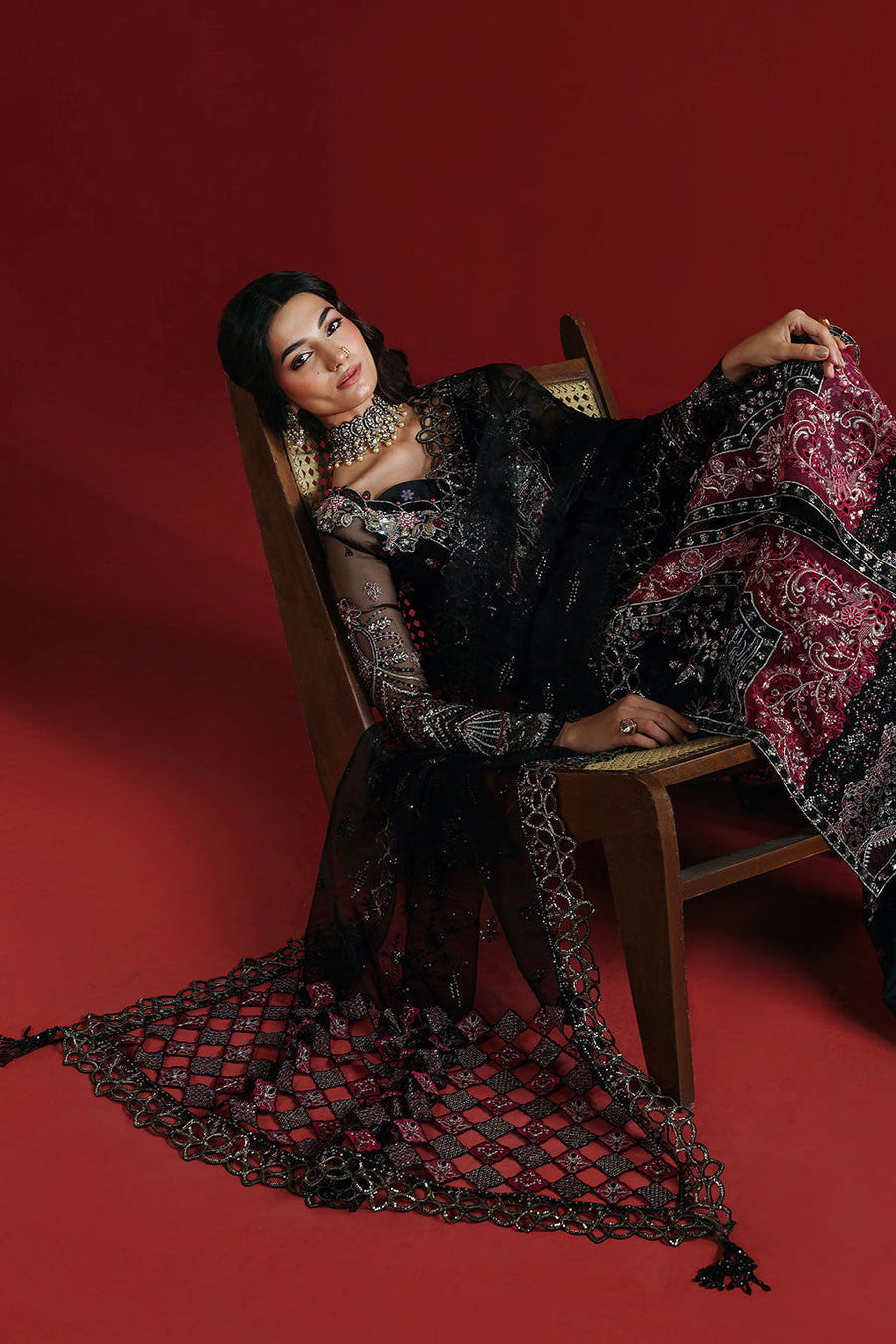 Ramsha Festive Luxury Embroidered Organza Unstitched 3Pc Suit E-303