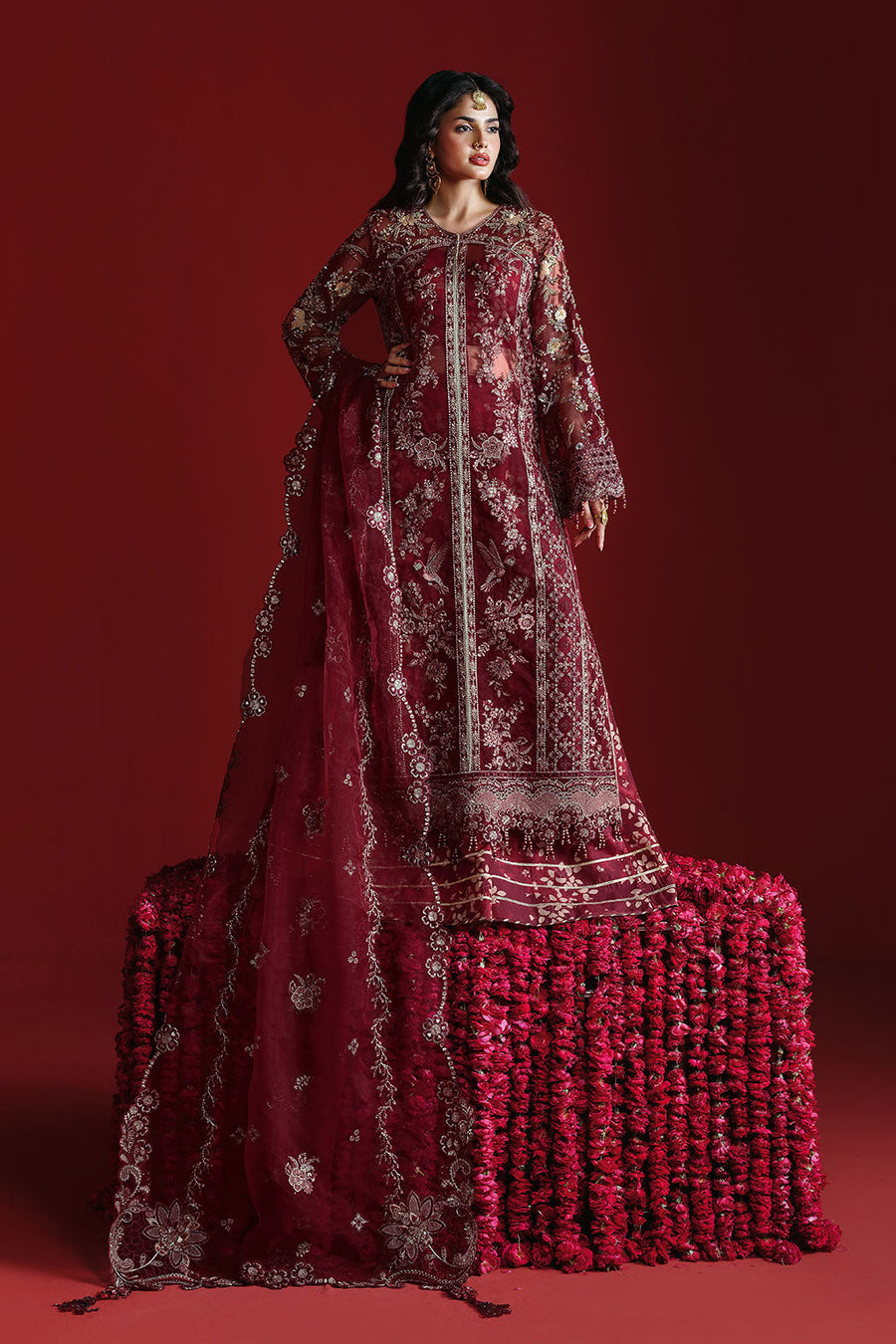 Ramsha Festive Luxury Embroidered Organza Unstitched 3Pc Suit E-304