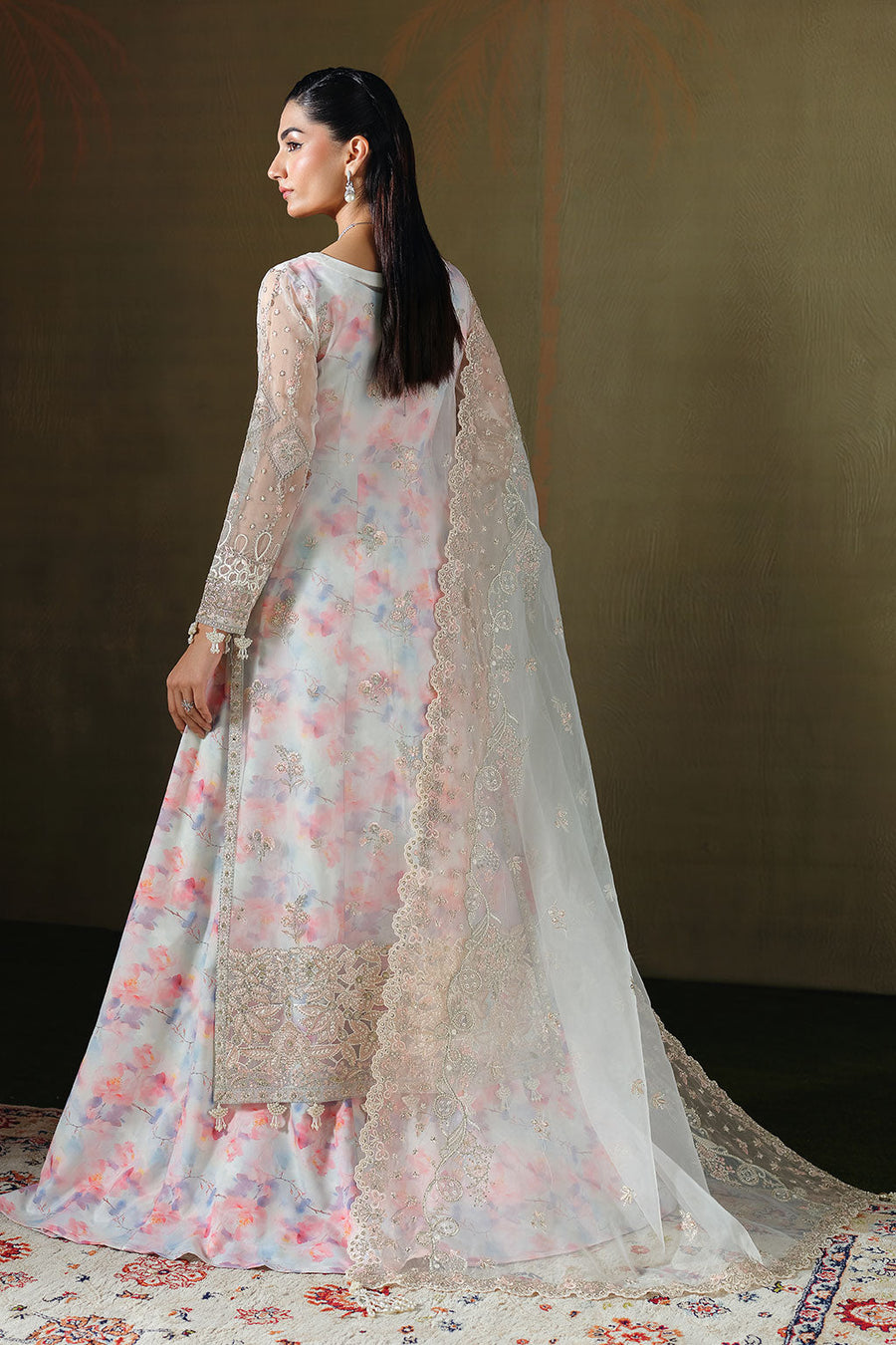 Ramsha Festive Luxury Embroidered Organza Unstitched 3Pc Suit E-306