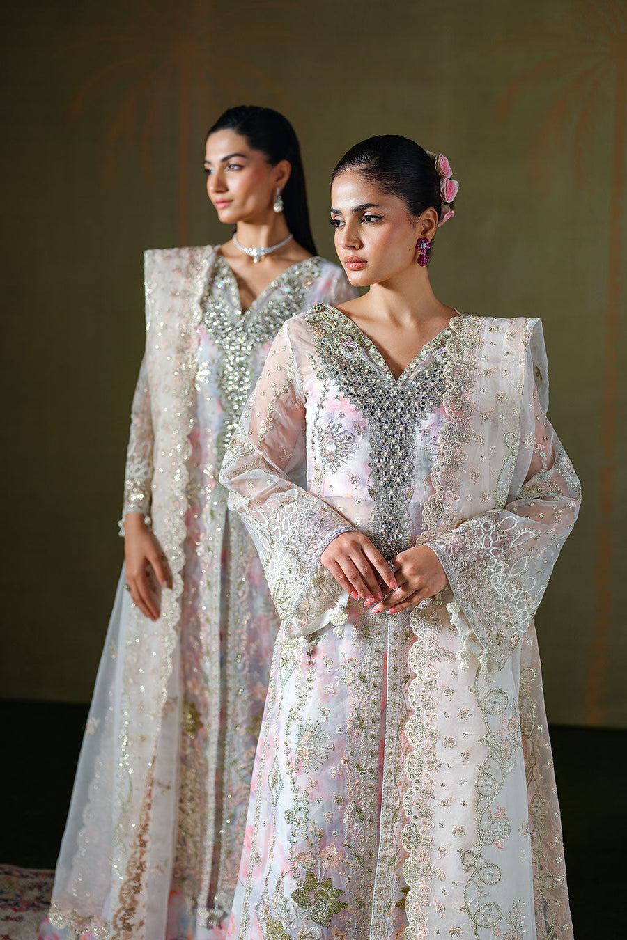 Ramsha Festive Luxury Embroidered Organza Unstitched 3Pc Suit E-306