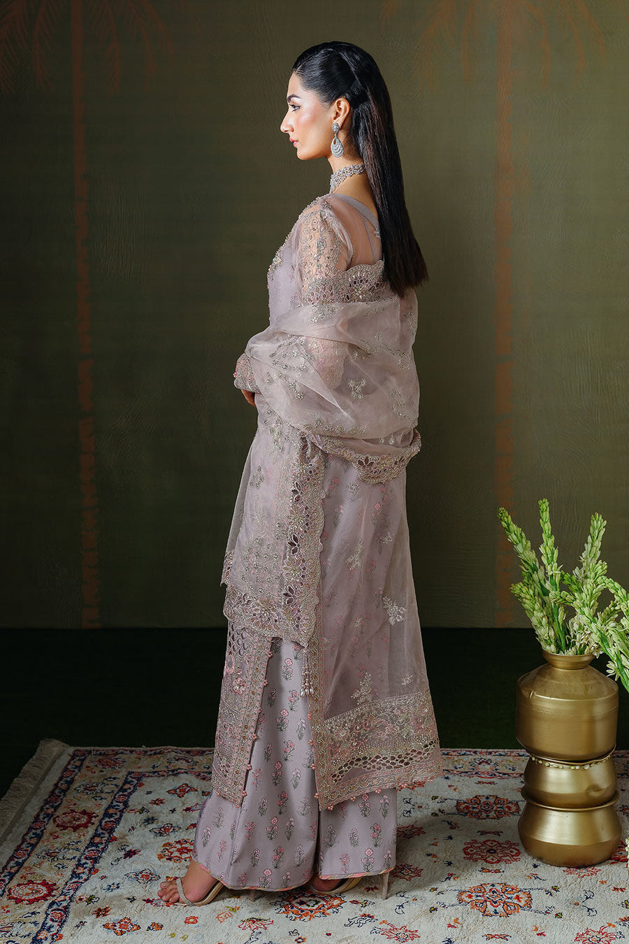 Ramsha Festive Luxury Embroidered Organza Unstitched 3Pc Suit E-308