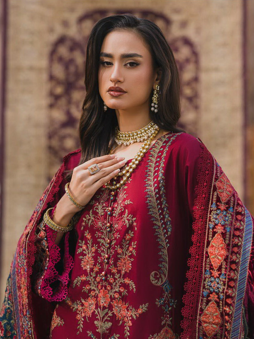 Eshaisha Embroidered Marina Twill Unstitched 3Pc Suit EA-LW-5561