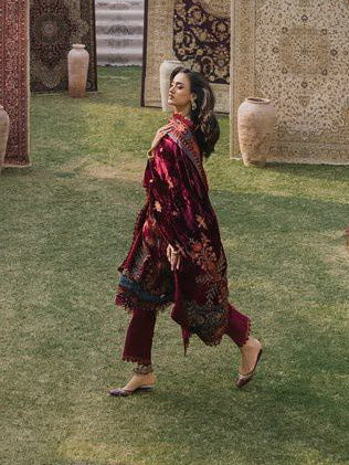Eshaisha Embroidered Marina Twill Unstitched 3Pc Suit EA-LW-5561