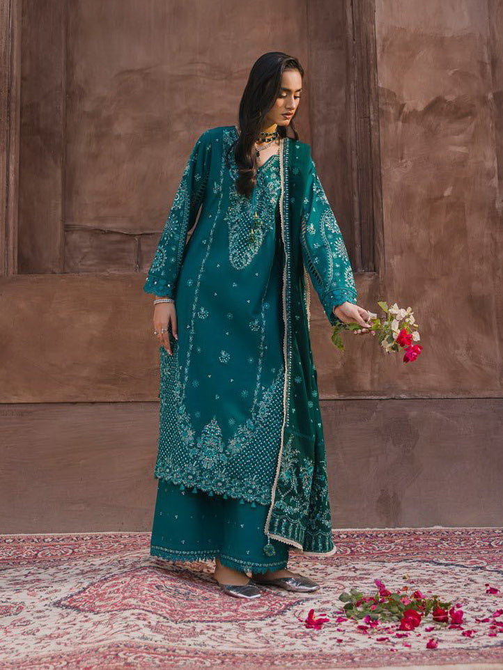 Eshaisha Embroidered Karandi Unstitched 3Pc Suit EA-LW-5563
