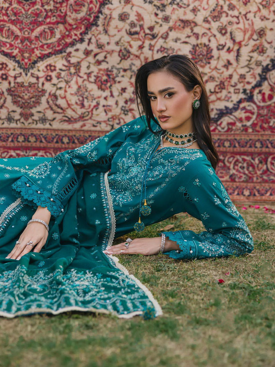 Eshaisha Embroidered Karandi Unstitched 3Pc Suit EA-LW-5563