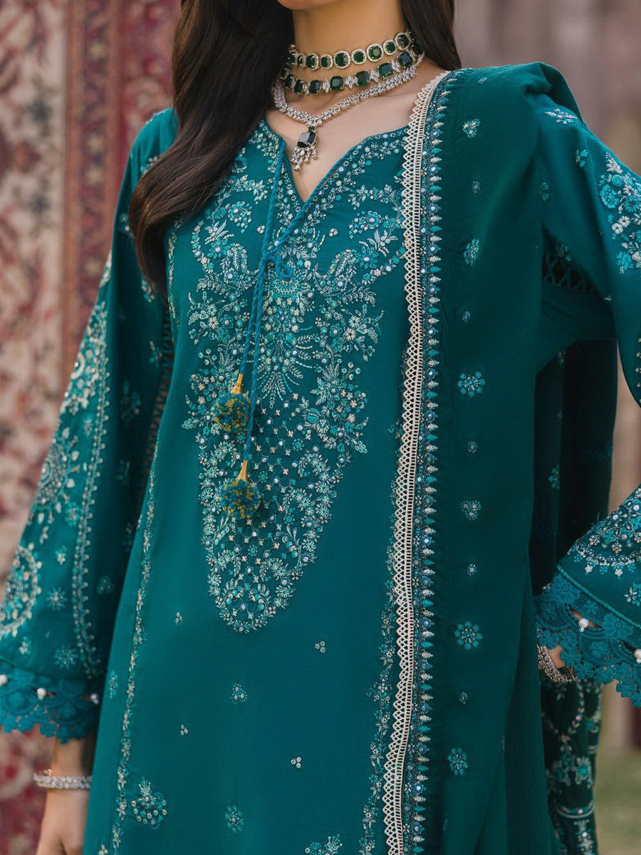Eshaisha Embroidered Karandi Unstitched 3Pc Suit EA-LW-5563