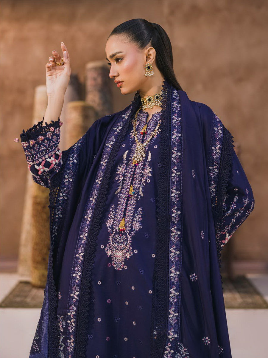 Eshaisha Embroidered Dhanak Unstitched 3Pc Suit EA-LW-5564