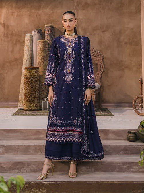 Eshaisha Embroidered Dhanak Unstitched 3Pc Suit EA-LW-5564