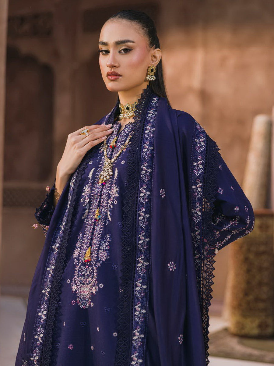 Eshaisha Embroidered Dhanak Unstitched 3Pc Suit EA-LW-5564