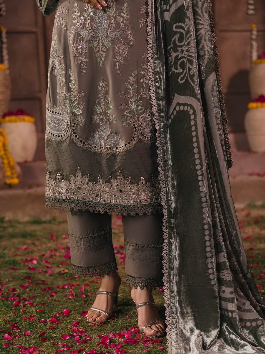 Eshaisha Embroidered Dhanak Unstitched 3Pc Suit EA-LW-5565