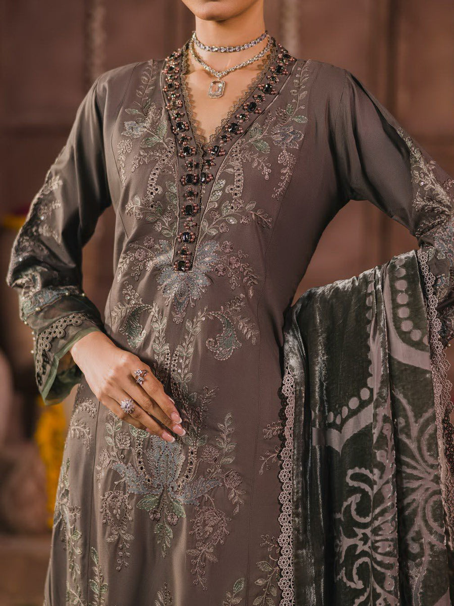 Eshaisha Embroidered Dhanak Unstitched 3Pc Suit EA-LW-5565