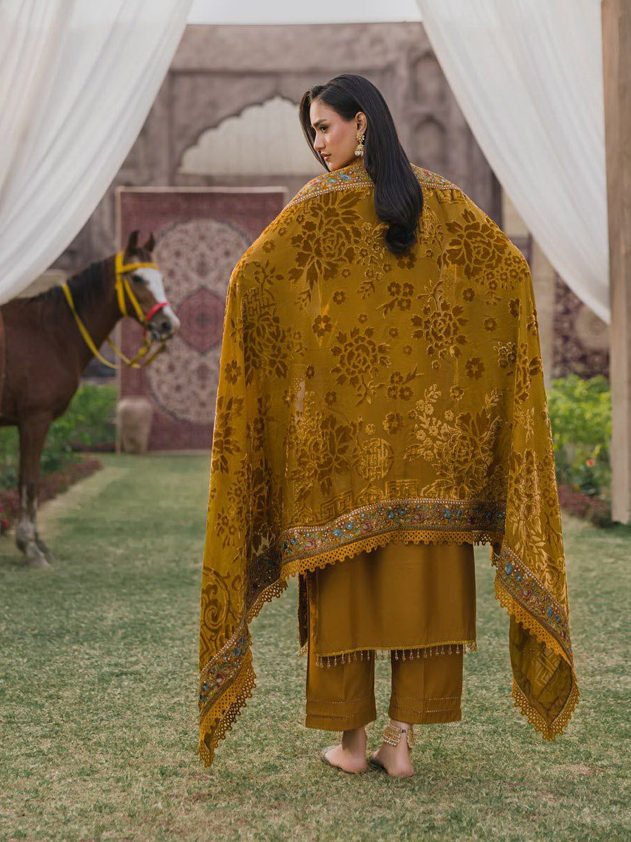 Eshaisha Embroidered Khaddar Unstitched 3Pc Suit EA-LW-5566