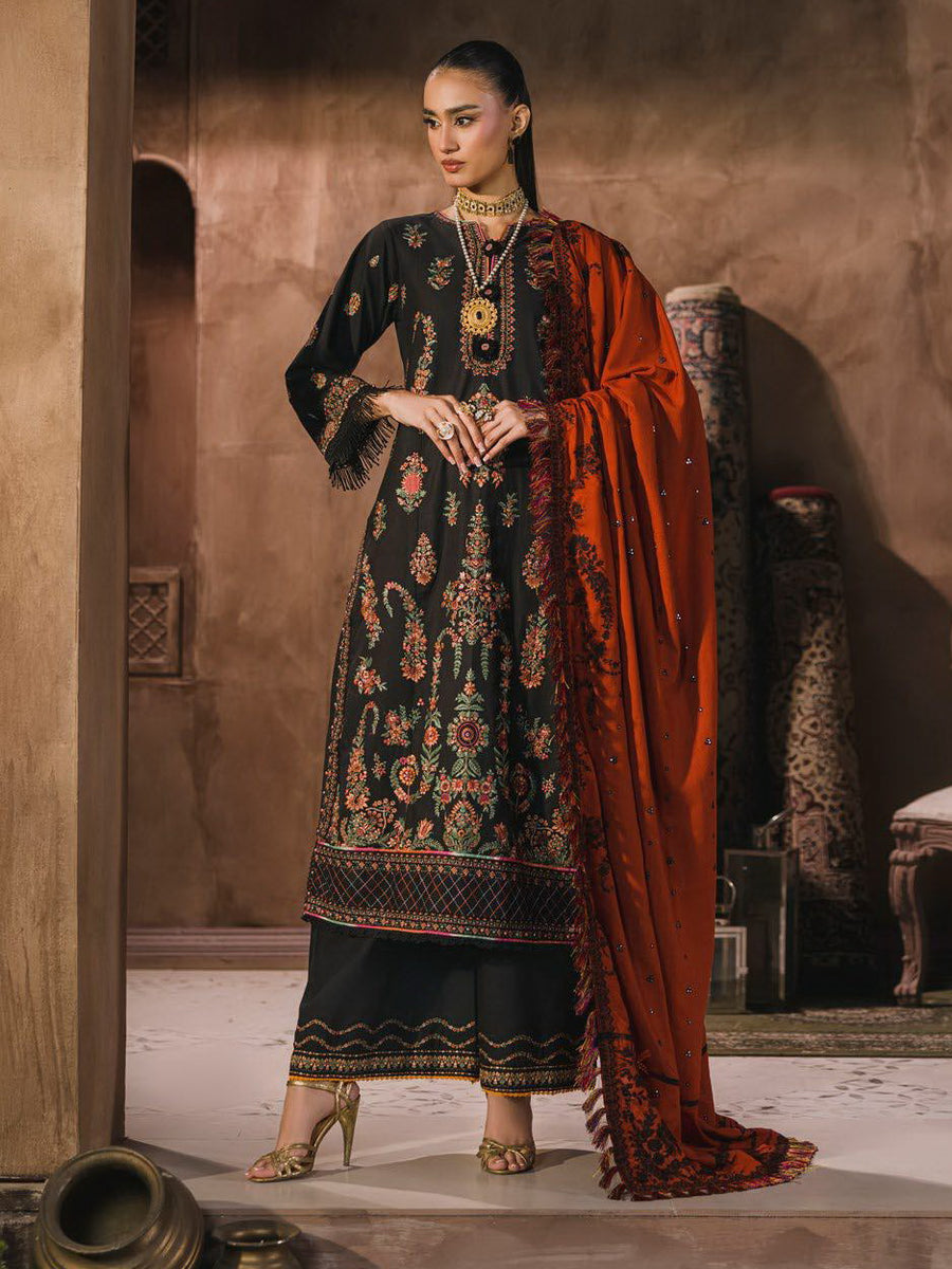 Eshaisha Embroidered Karandi Unstitched 3Pc Suit EA-LW-5567