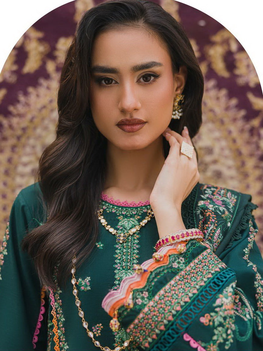 Eshaisha Embroidered Khaddar Unstitched 3Pc Suit EA-LW-5568
