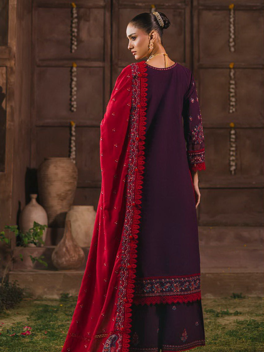 Eshaisha Embroidered Karandi Unstitched 3Pc Suit EA-LW-5569