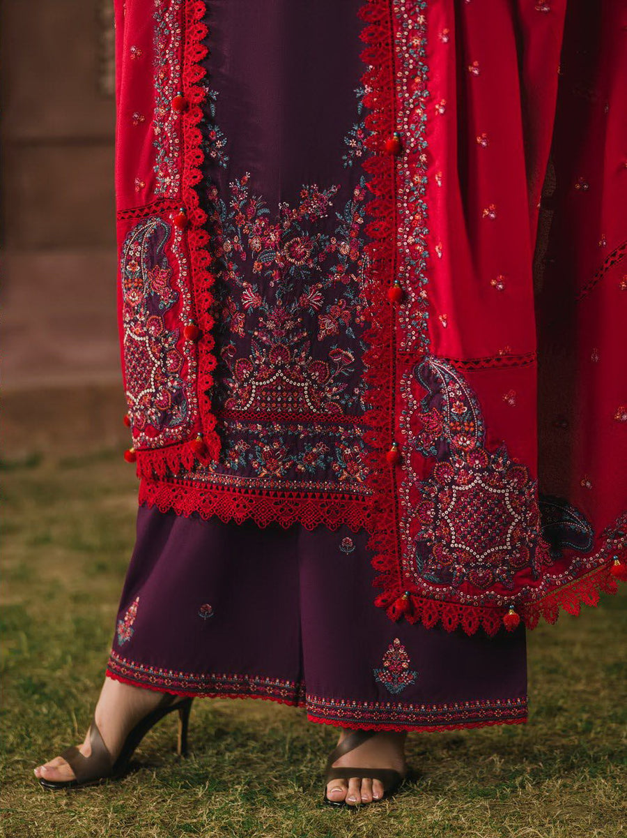 Eshaisha Embroidered Karandi Unstitched 3Pc Suit EA-LW-5569
