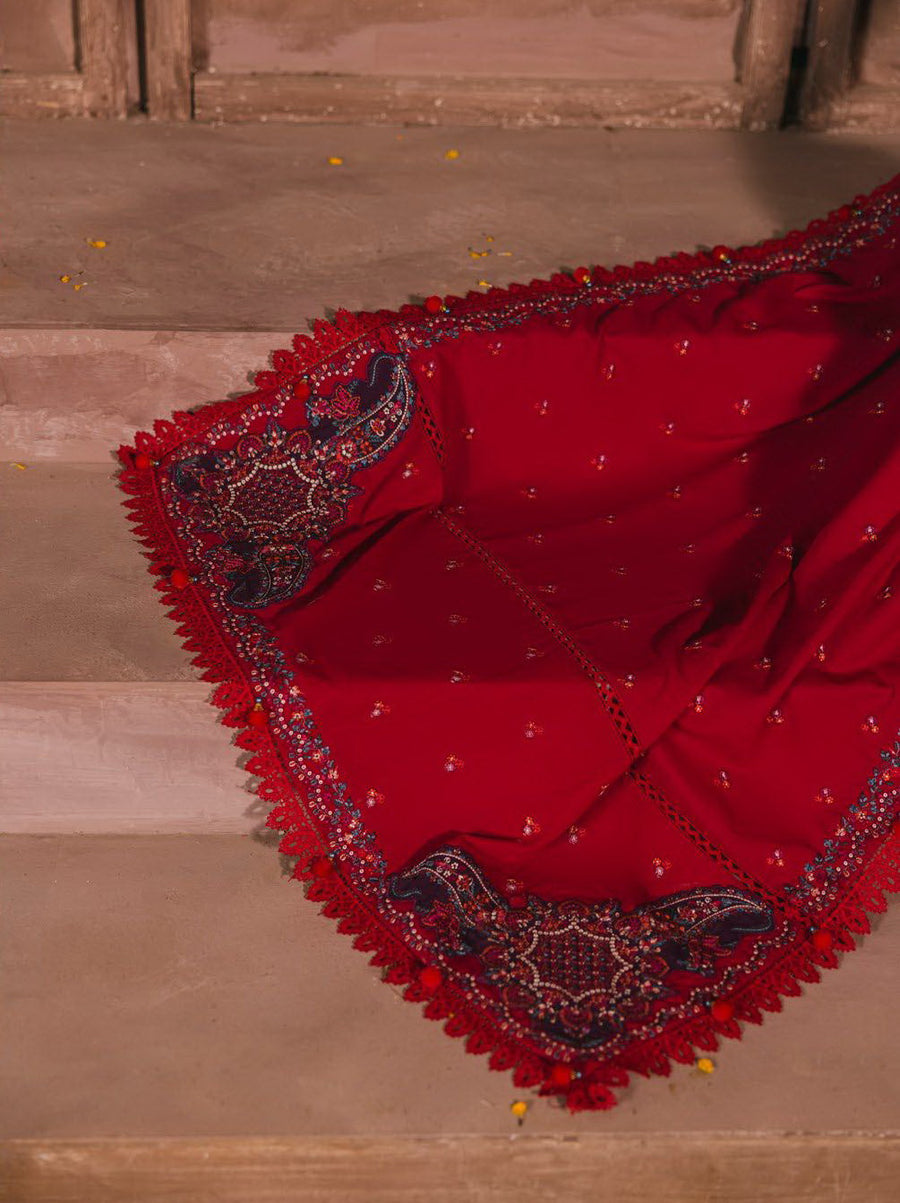 Eshaisha Embroidered Karandi Unstitched 3Pc Suit EA-LW-5569