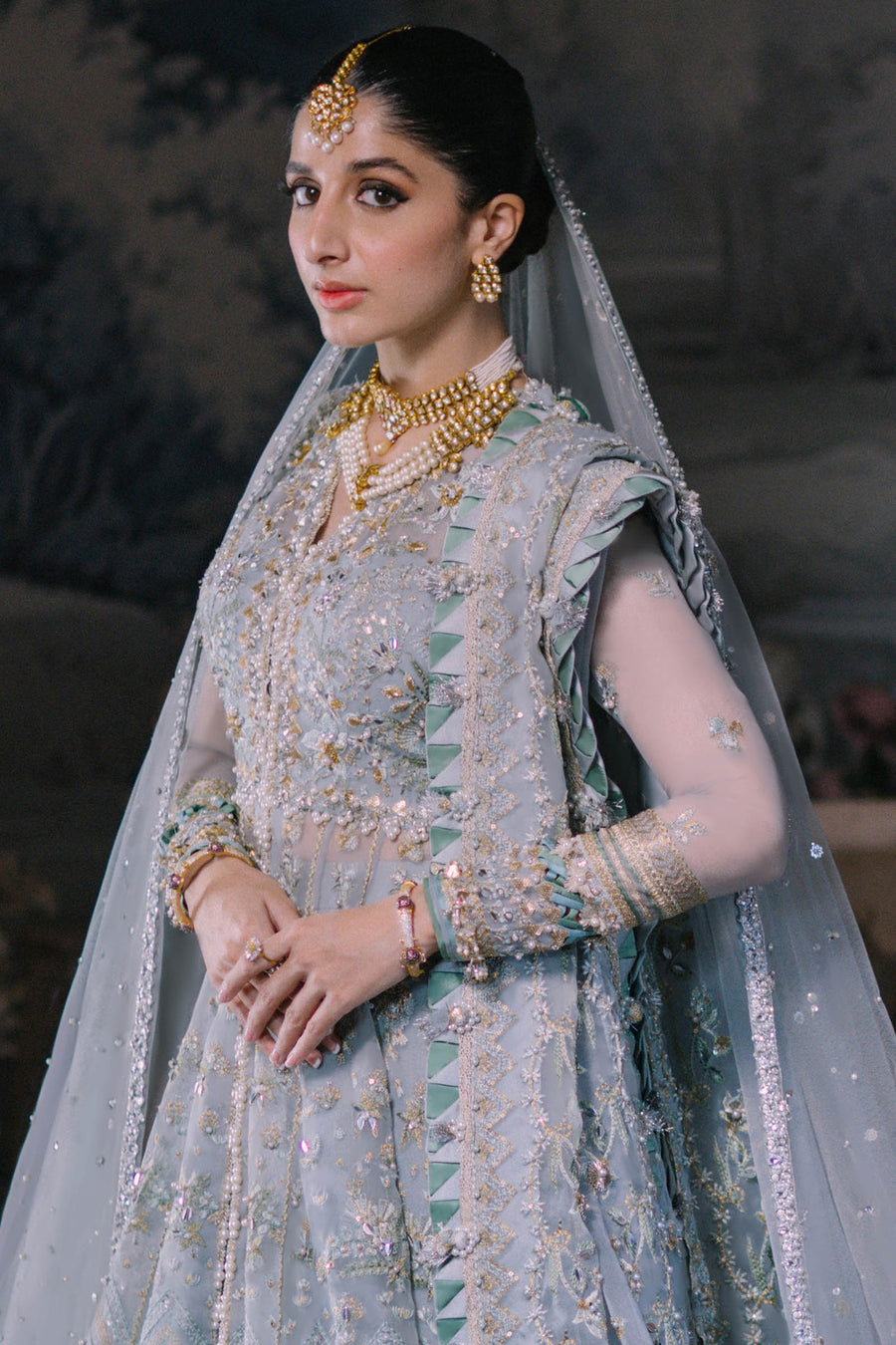 ELAN Wedding Festive Embroidered Organza Unstitched 3Pc Suit EC2-23-05