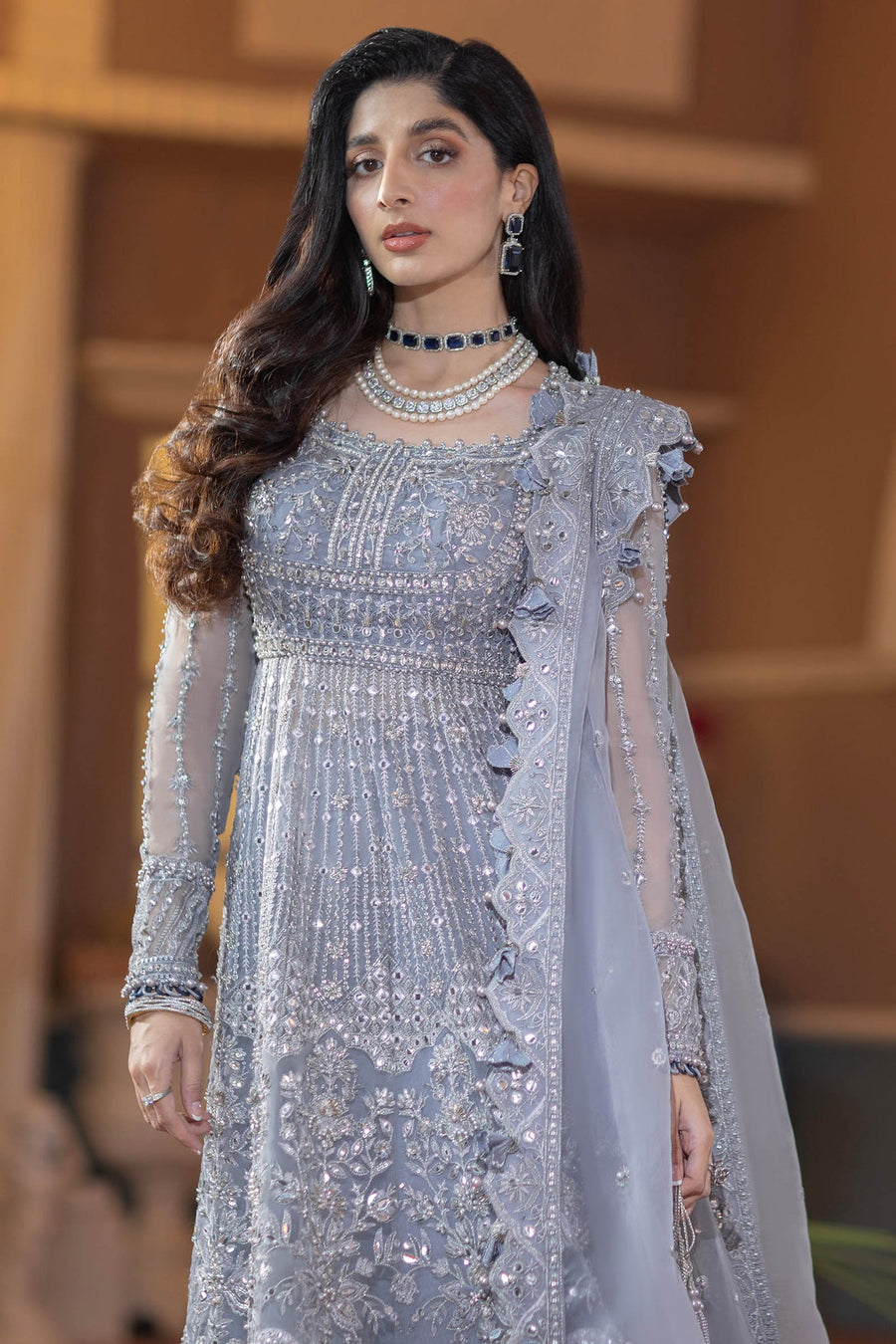 ELAN Wedding Festive Embroidered Organza Unstitched 3Pc Suit EC2-23-06