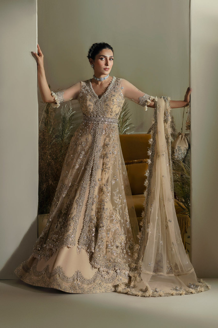 ELAN Unstitched Embroidered Wedding Festive 3Pc Suit EC24-08