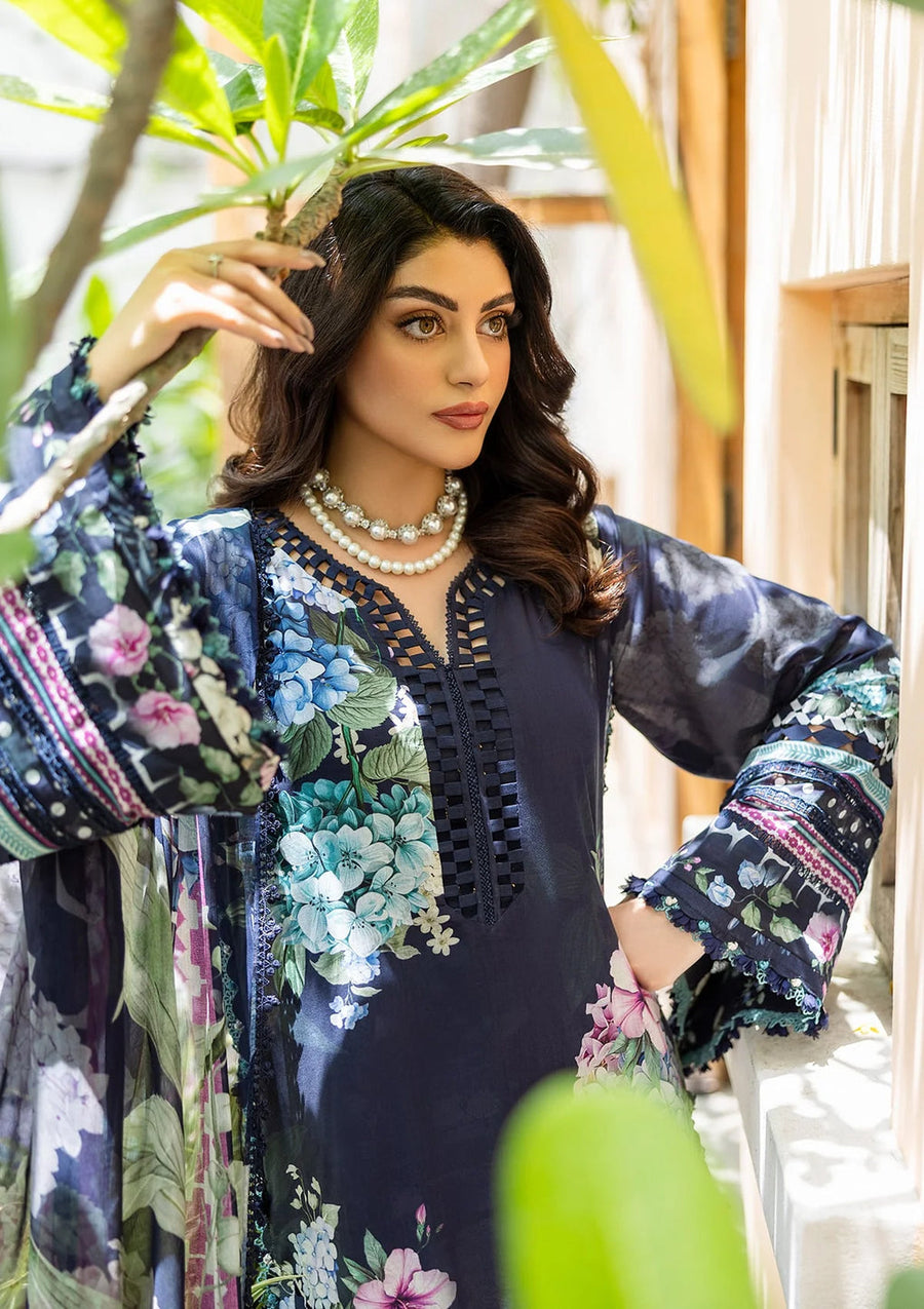 Elaf Prints Vol-03 Unstitched Printed Lawn 3Pc Suit ECD-4B TWILIGHT GARDEN