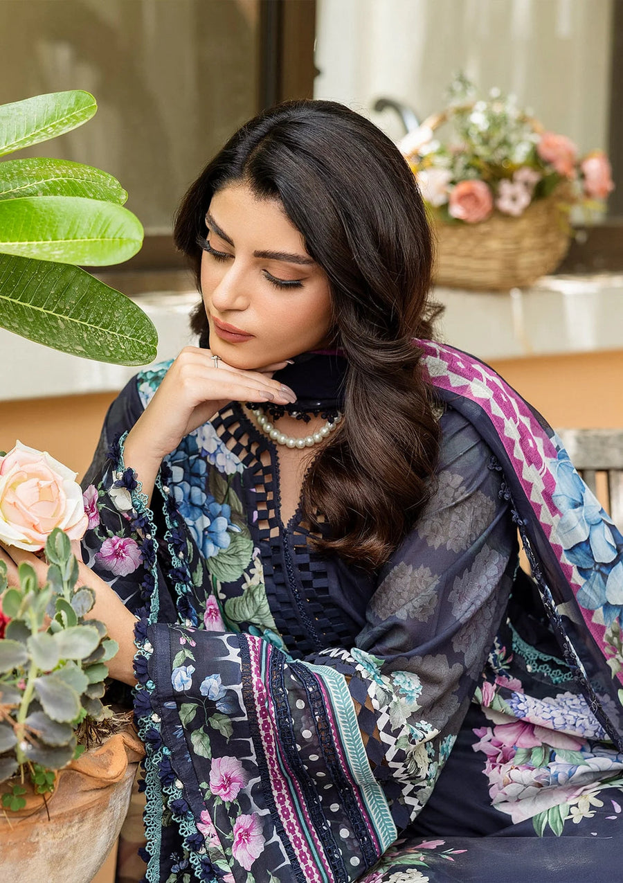 Elaf Prints Vol-03 Unstitched Printed Lawn 3Pc Suit ECD-4B TWILIGHT GARDEN