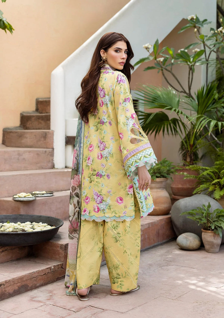 Elaf Prints Vol-03 Unstitched Printed Lawn 3Pc Suit ECD-5B SAFFROSE