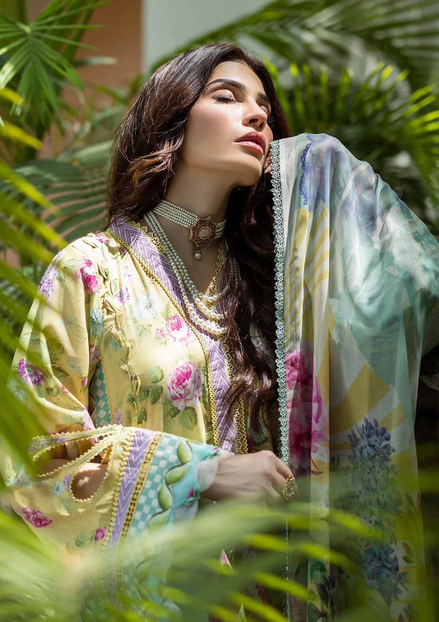 Elaf Prints Vol-03 Unstitched Printed Lawn 3Pc Suit ECD-5B SAFFROSE