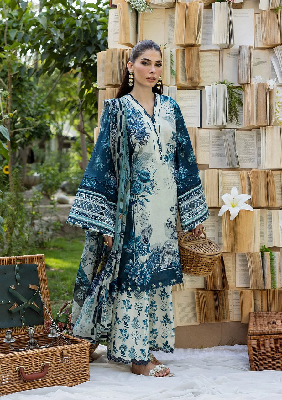 Elaf Prints Vol-03 Unstitched Printed Lawn 3Pc Suit ECD-7A FLOREYA
