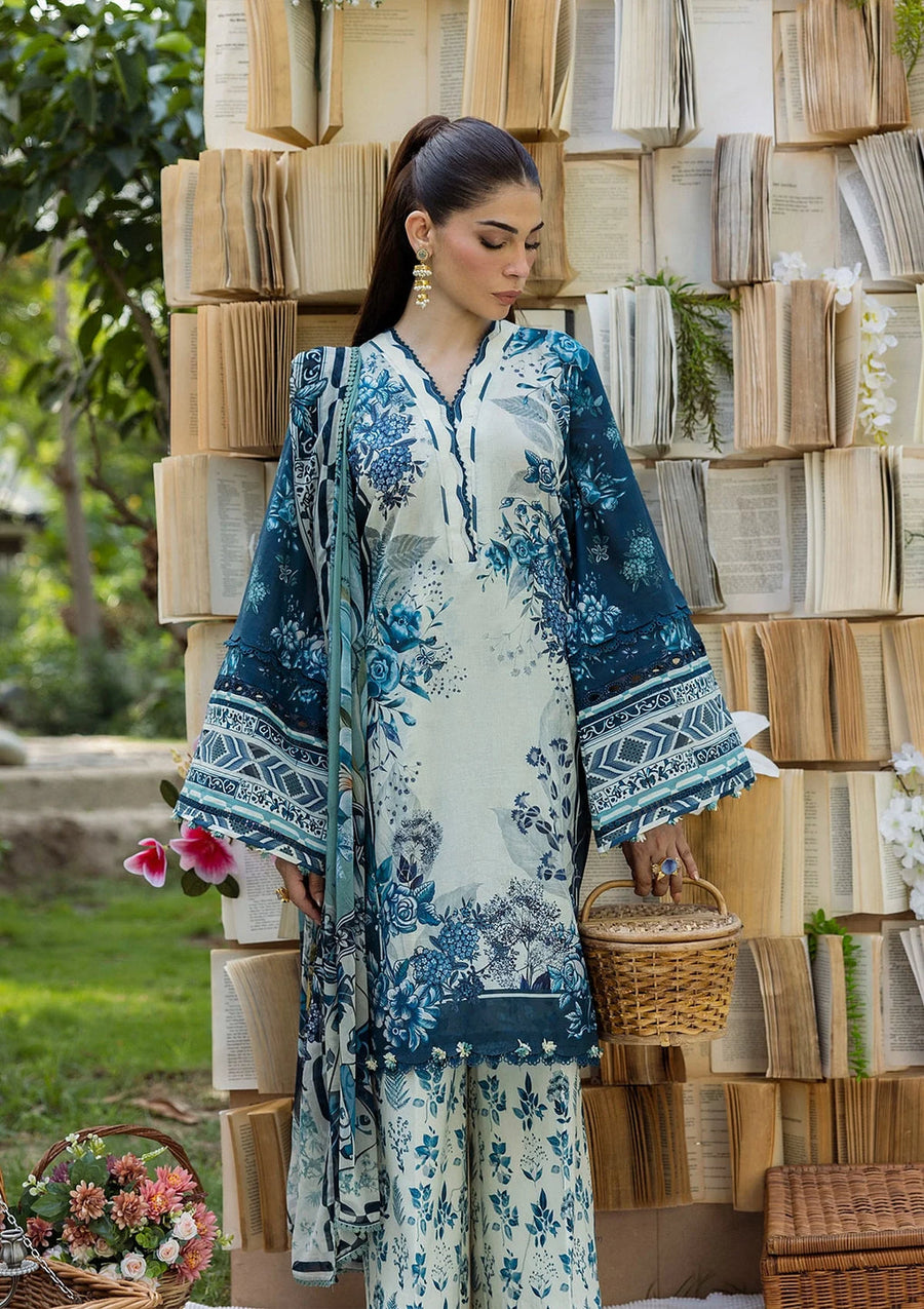 Elaf Prints Vol-03 Unstitched Printed Lawn 3Pc Suit ECD-7A FLOREYA